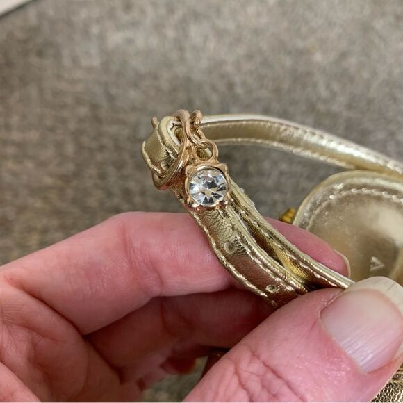 Azalea Wang MAYA-GOLD rhinestone PLATFORM HEELED SANDAL woman’s size 11 - Picture 8 of 10